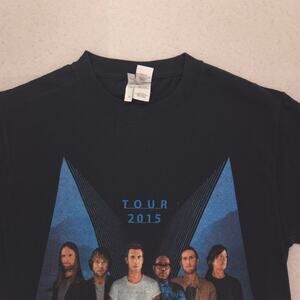 Maroon 5 Band Crew Neck Short Sleeve Graphic T Shirt Mens Size Small S Black